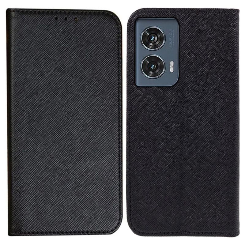 Kožené Pouzdro Folio Motorola Edge 50 Fusion Křížová Textura