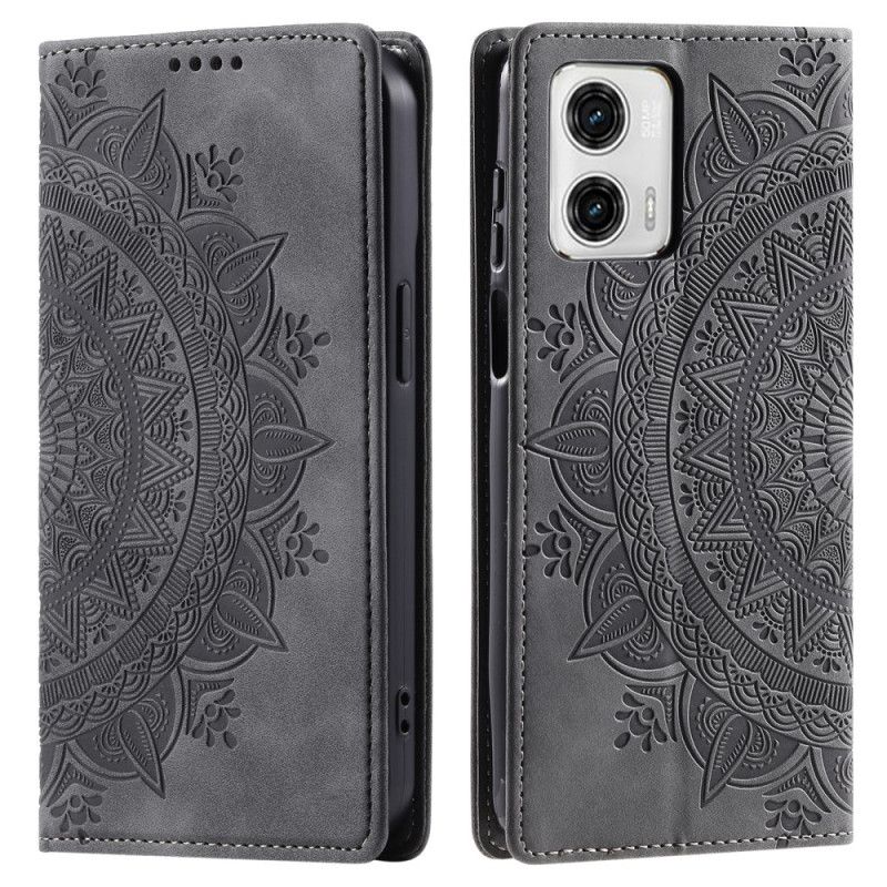 Kožené Pouzdro Folio Motorola Edge 50 Fusion Mandala Suede Effect