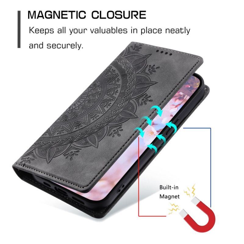 Kožené Pouzdro Folio Motorola Edge 50 Fusion Mandala Suede Effect