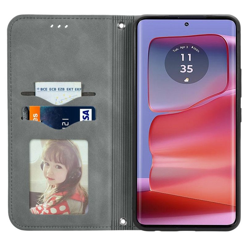 Kožené Pouzdro Motorola Edge 50 Fusion Kryty Na Mobil Semišový Efekt