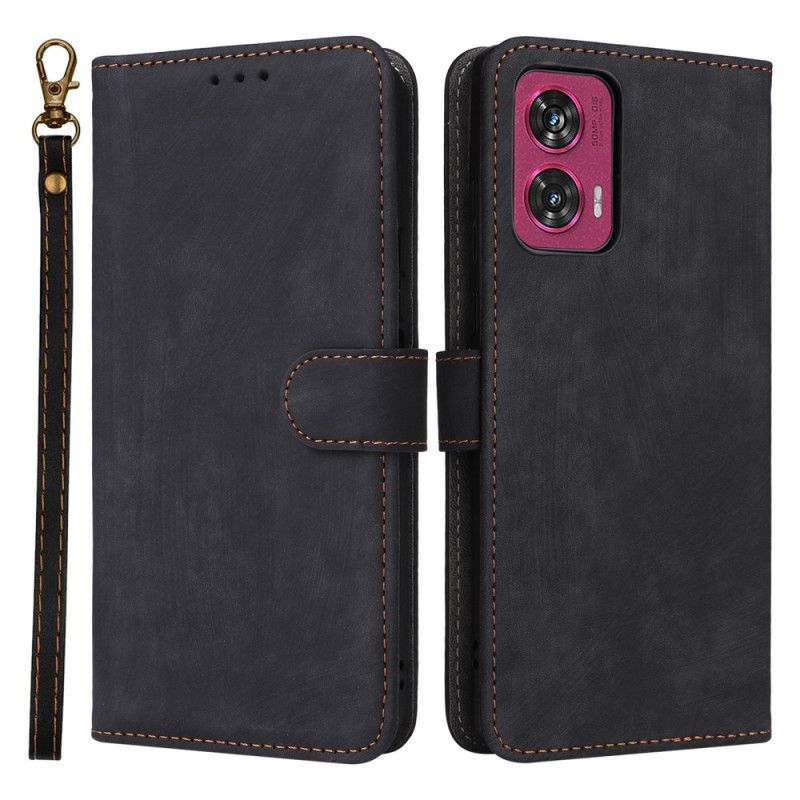 Kožený Kryt Motorola Edge 50 Fusion Blokování Rfid V Semišovém Stylu