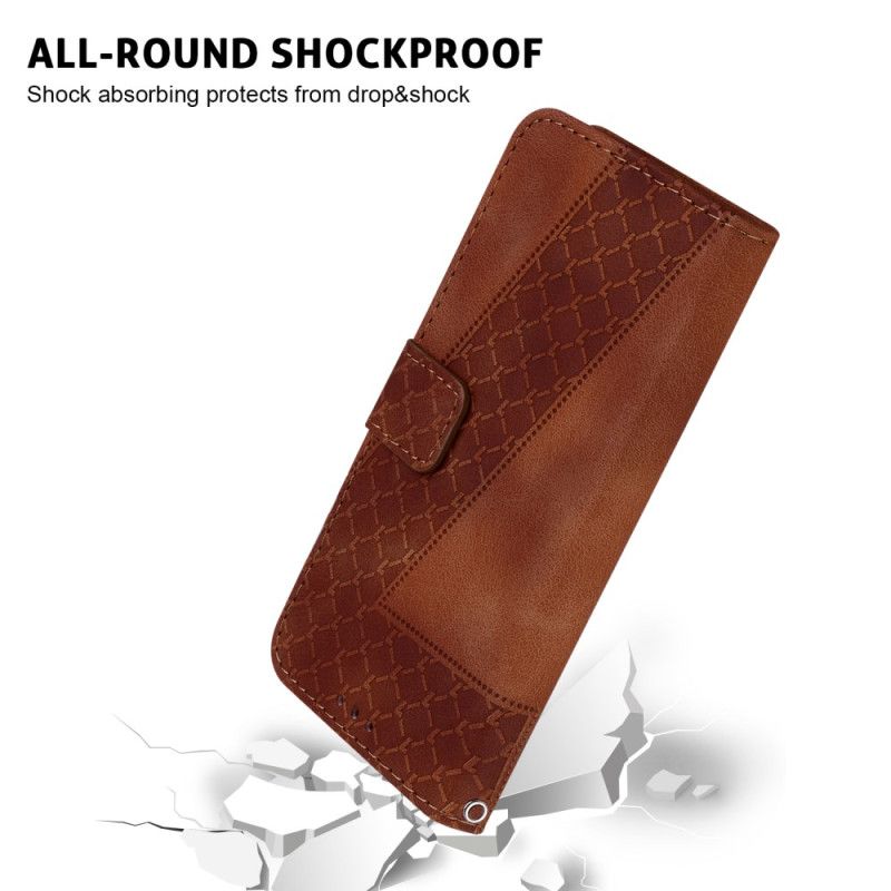 Kožený Kryt Motorola Edge 50 Fusion Design 7 S Popruhem