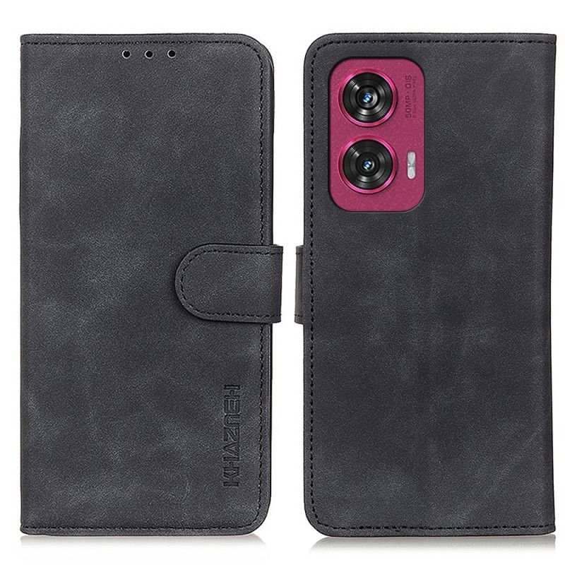 Kožený Kryt Motorola Edge 50 Fusion Khazneh Retro Peněženka
