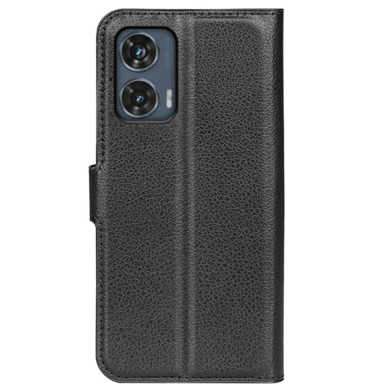 Kožený Kryt Motorola Edge 50 Fusion Umělá Kůže Litchi