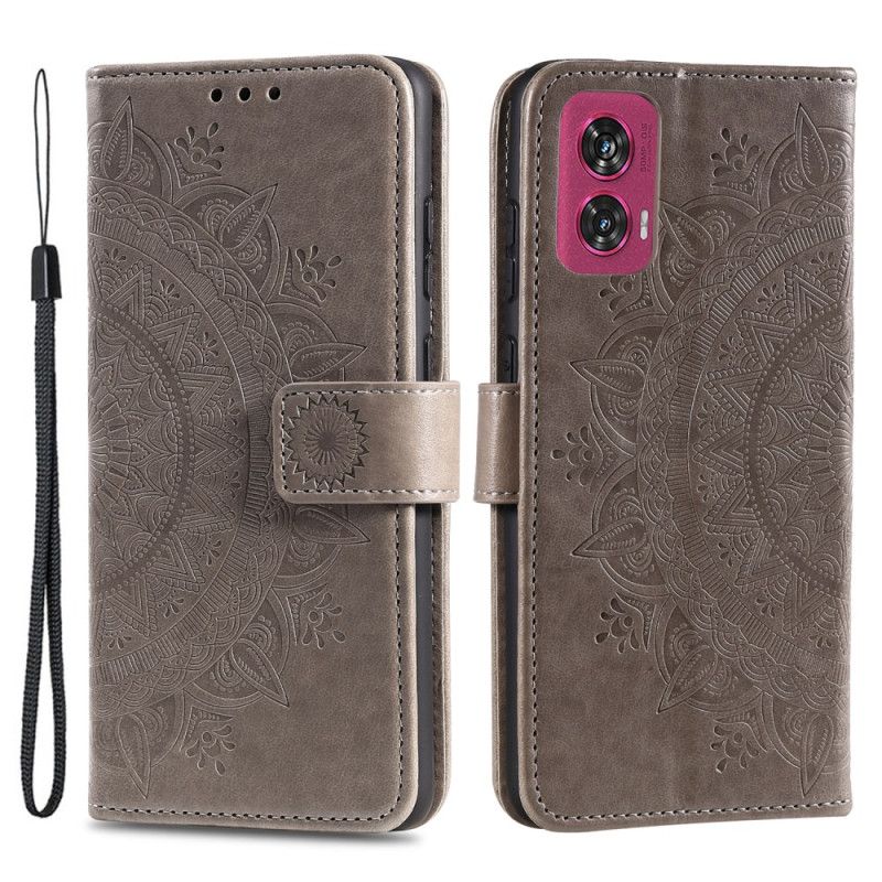 Kožený Kryt Na Motorola Edge 50 Fusion Mandala Sun