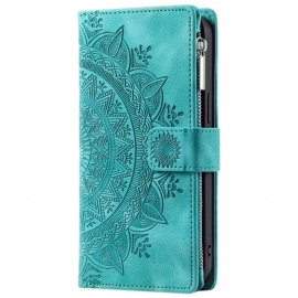 Kožený Kryt Na Motorola Edge 50 Fusion Peněženka Mandala Flower Suede Effect