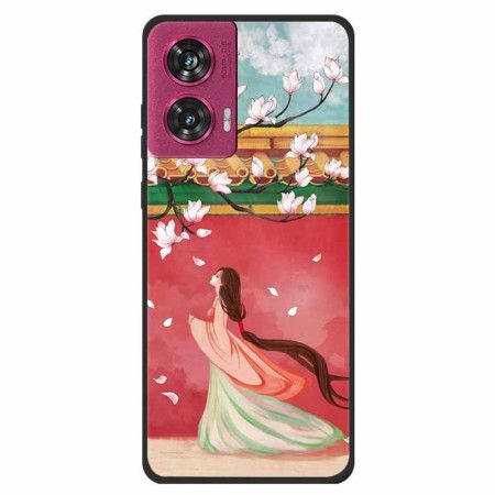 Kryt Motorola Edge 50 Fusion Žena Z Broskvových Květů