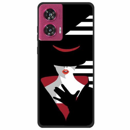 Kryt Na Motorola Edge 50 Fusion Dáma V Černém Klobouku