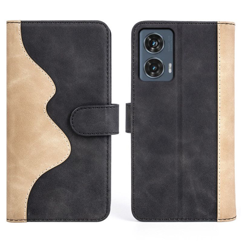 Peněženková Pouzdra Motorola Edge 50 Fusion Kryty Na Mobil Dvoubarevný Design