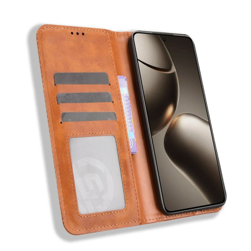 Kožené Pouzdro Folio Xiaomi 15t Pro Vintage Okraj