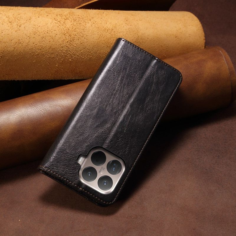 Kožené Pouzdro Folio Xiaomi 15t Pro Voskovaná Umělá Kůže