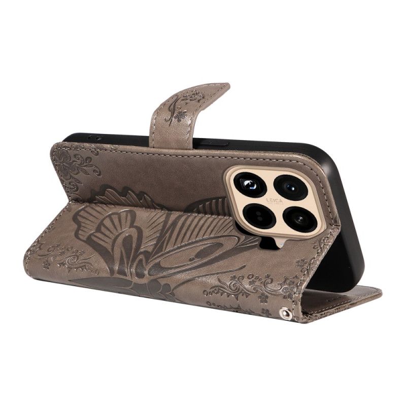 Kožený Kryt Na Xiaomi 15t Pro Grafický Motýl