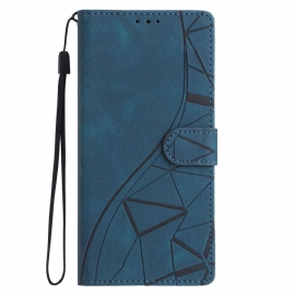 Kožený Kryt Na Xiaomi 15t Pro Trojúhelníkový Vzor