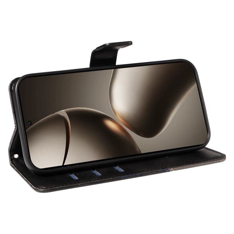 Kožený Kryt Xiaomi 15t Pro Dvoubarevný Geometrický Vzor