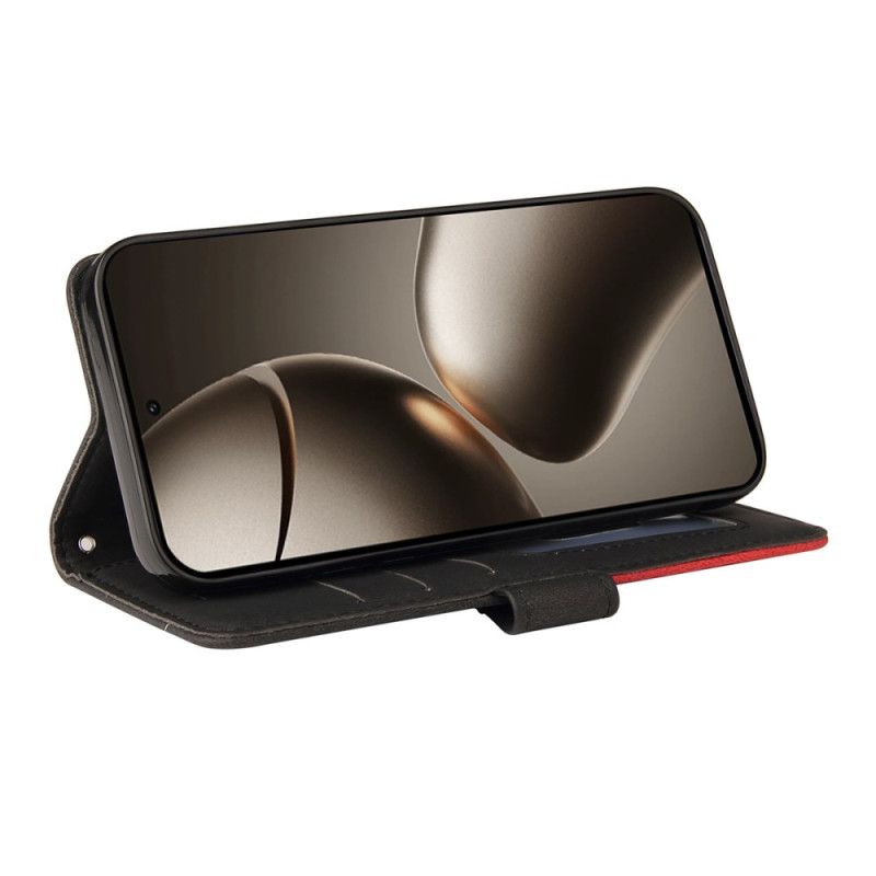 Kožený Kryt Xiaomi 15t Pro Dvoubarevný Vlnitý Vzor