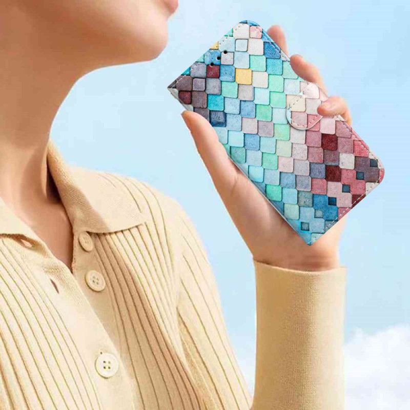 Kožený Kryt Xiaomi 15t Pro Kostkovaný Vzor