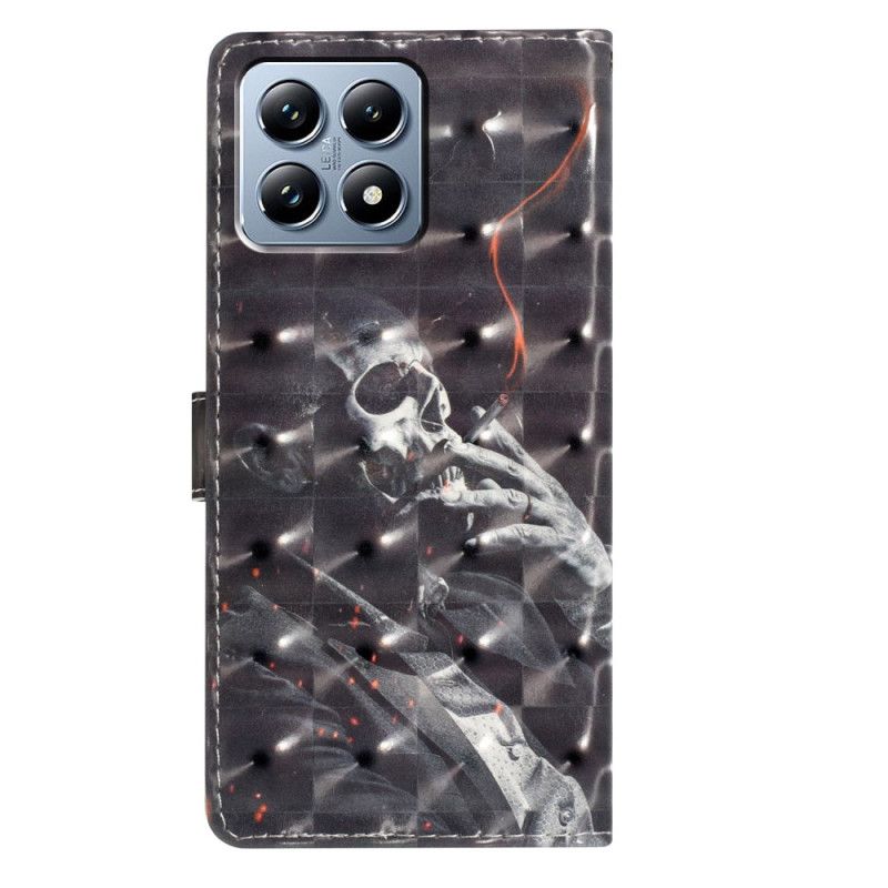 Kožený Kryt Xiaomi 15t Pro Kouřící Kostlivec