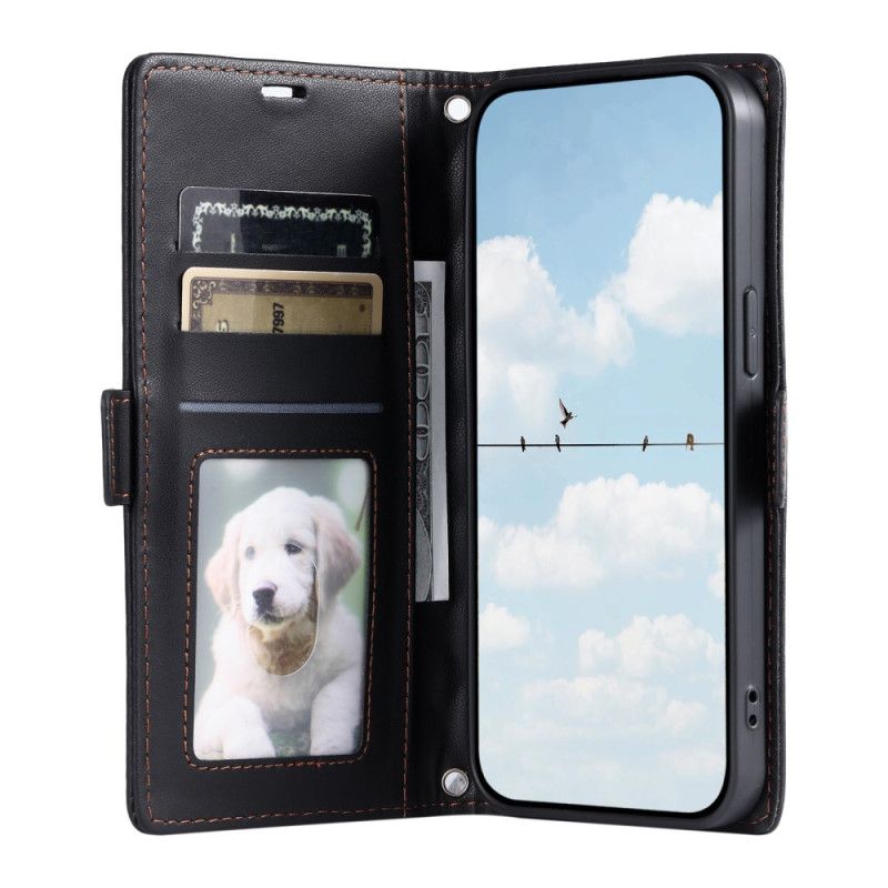 Kožený Kryt Xiaomi 15t Pro Prošívané S Popruhem