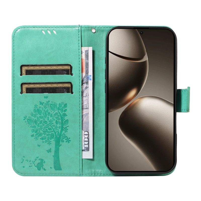 Kožený Kryt Xiaomi 15t Pro Strom A Kočka