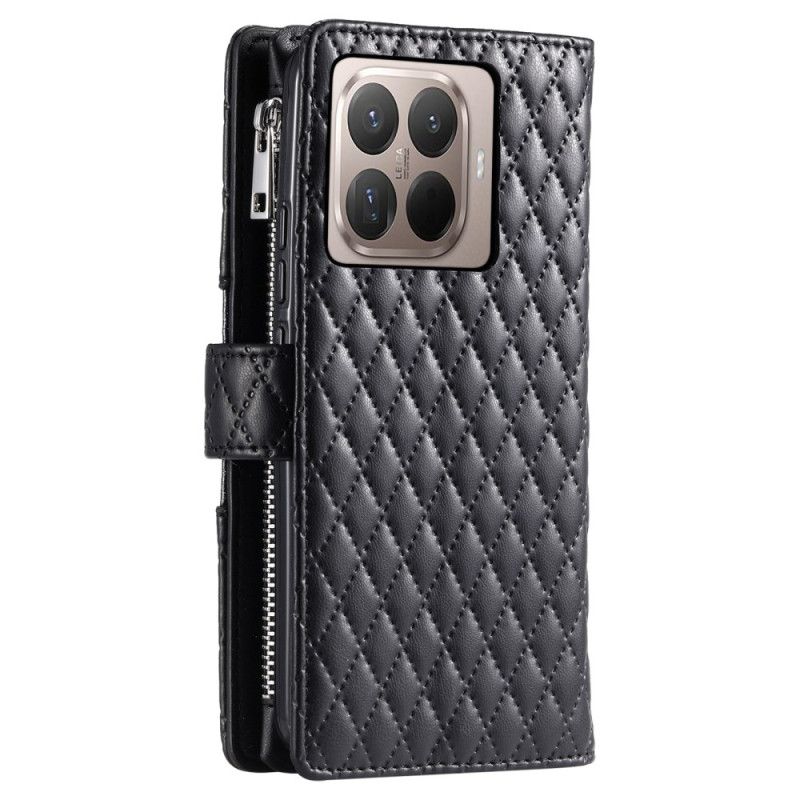 Peněženková Pouzdra Xiaomi 15t Pro Kryty Na Mobil Prošívaná S Kapsou Na Zip