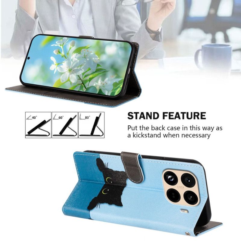 Peněženková Pouzdra Xiaomi 15t Pro Kryty Na Mobil Černá Kočka