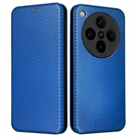 Kožené Pouzdro Folio Na Oppo Find X8 Pro Uhlíková Vlákna