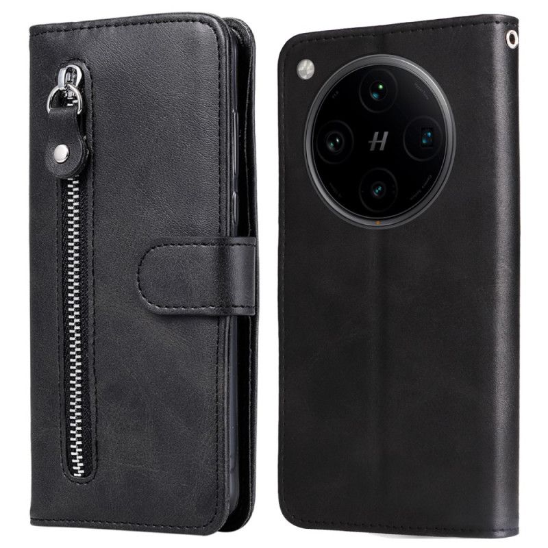 Kožený Kryt Na Oppo Find X8 Pro Přední Kapsa