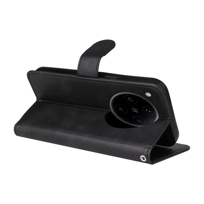 Kožený Kryt Na Oppo Find X8 Pro Řemínek Z Umělé Kůže