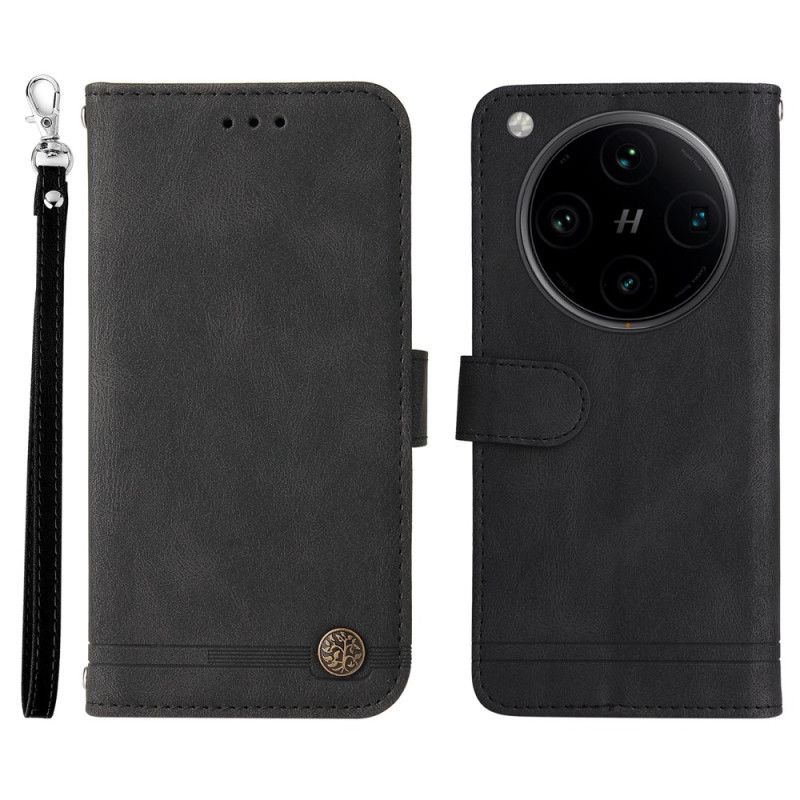 Kožený Kryt Oppo Find X8 Pro Klasický Vintage Řemínek