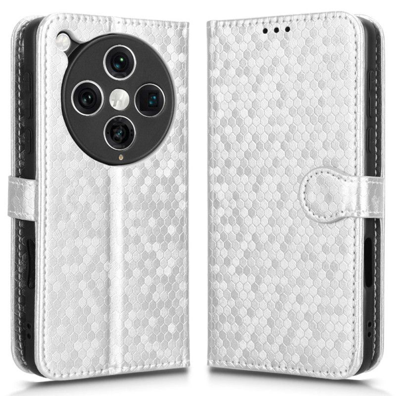 Kožený Kryt Oppo Find X8 Pro Třpytivé Puntíky S Řemínkem