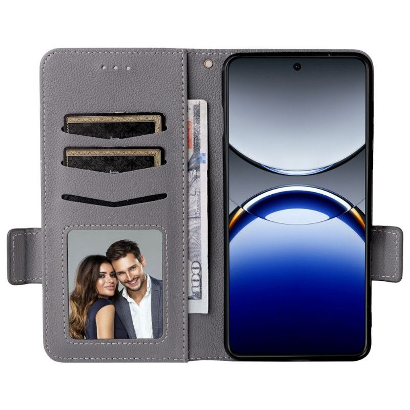 Peněženková Pouzdra Oppo Find X8 Pro Řemínek Liči Textura