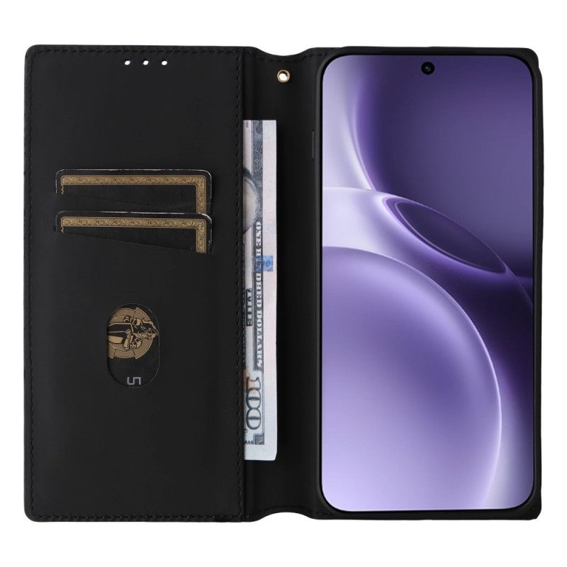 Kožené Pouzdro Folio Vivo X300 Pro Diamantový Vzor