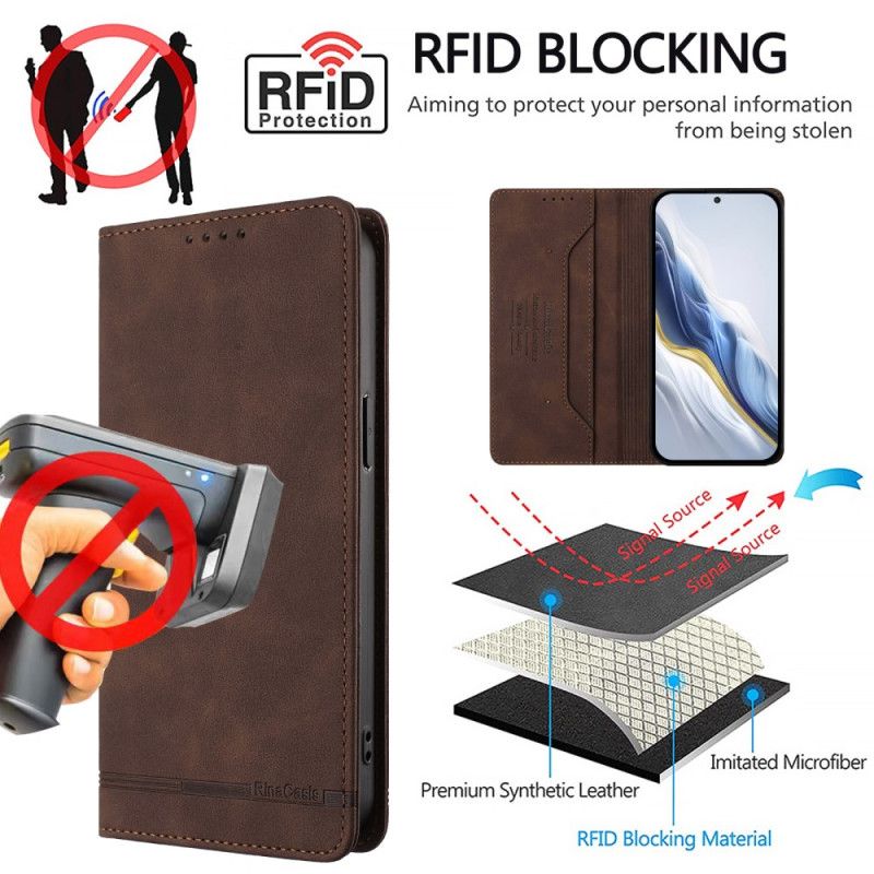 Kožené Pouzdro Folio Vivo X300 Pro Rfid Ochrana