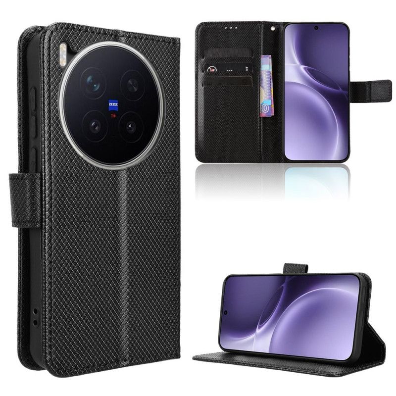 Kožený Kryt Na Vivo X300 Pro Diamantová Textura