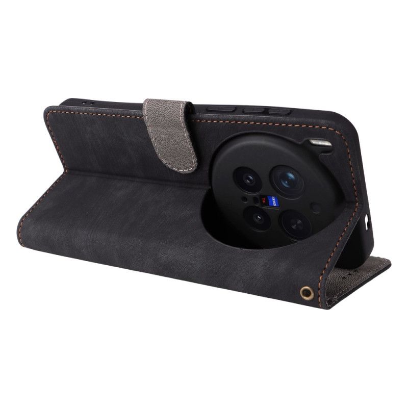 Kožený Kryt Na Vivo X300 Pro Rfid Ochrana Kožený Efekt