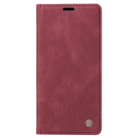 Kožené Pouzdro Folio Vivo V40 5g Hedvábný Dotek Yikatu