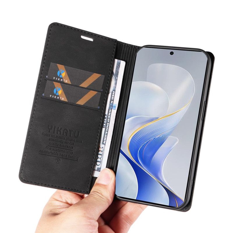 Kožené Pouzdro Folio Vivo V40 5g Hedvábný Dotek Yikatu