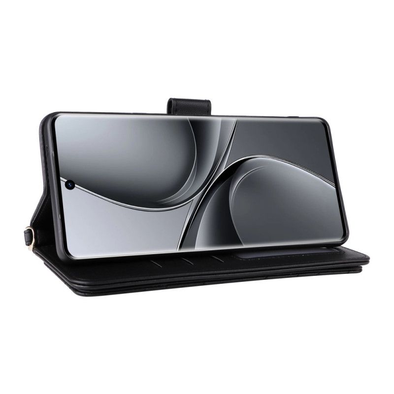 Kožený Kryt Vivo V40 5g Prošívané S Popruhem A Ramenním Popruhem