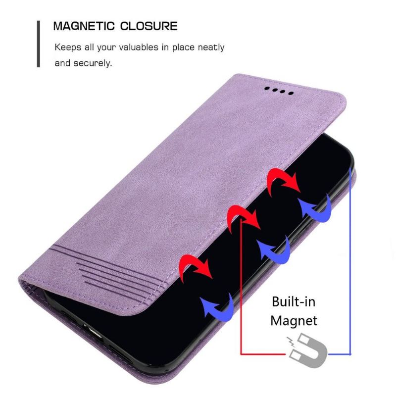 Flipové Pouzdro Na iPhone 13 Efekt Kůže První Třídy