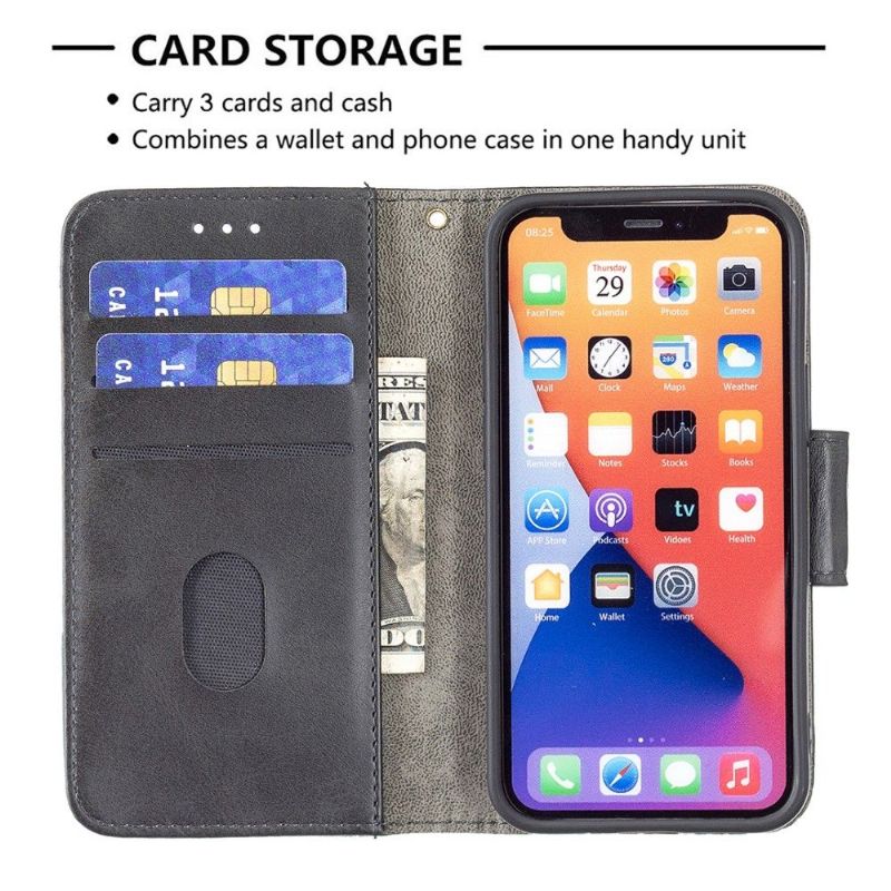 Flipové Pouzdro Na iPhone 13 Kožený Efekt Croc Look