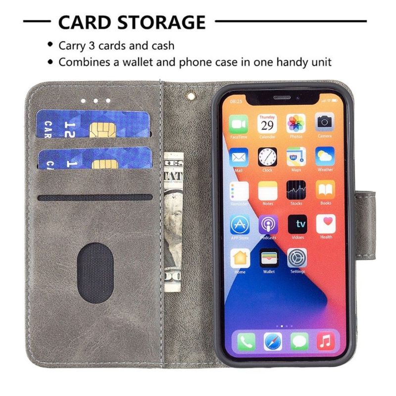 Flipové Pouzdro Na iPhone 13 Kožený Efekt Croc Look