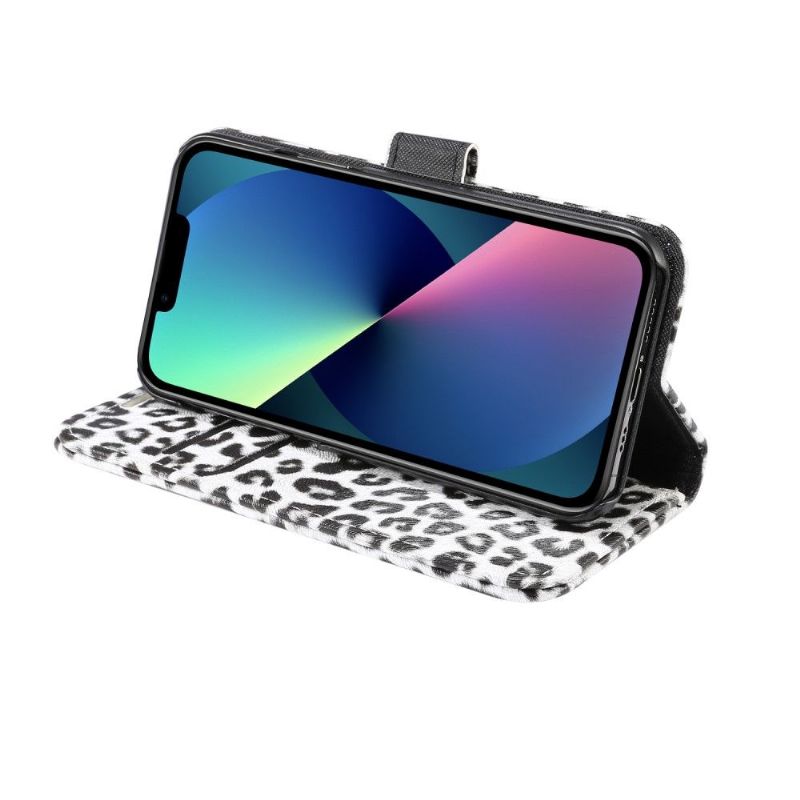 Flipové Pouzdro Na iPhone 13 Ocelový Leopard