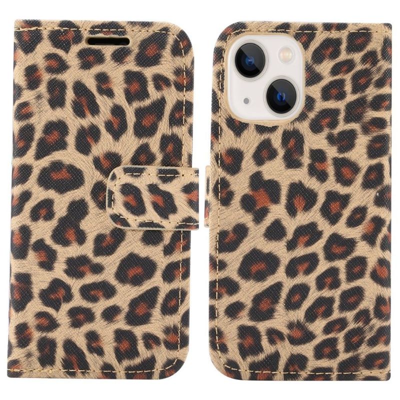 Flipové Pouzdro Na iPhone 13 Ocelový Leopard