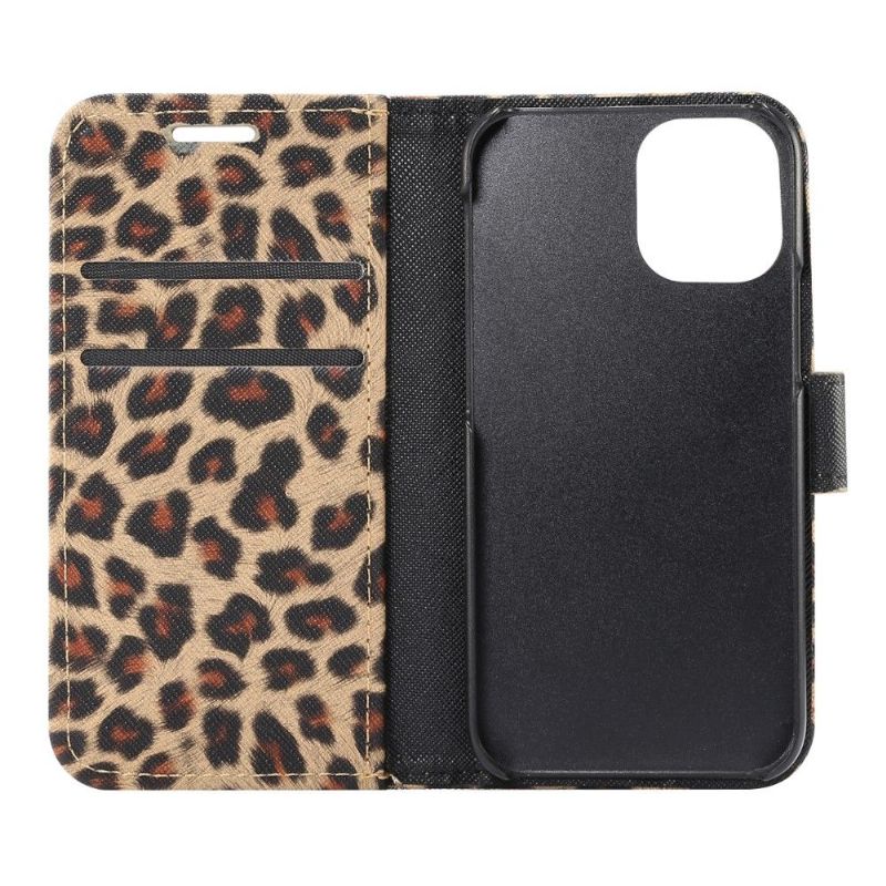 Flipové Pouzdro Na iPhone 13 Ocelový Leopard