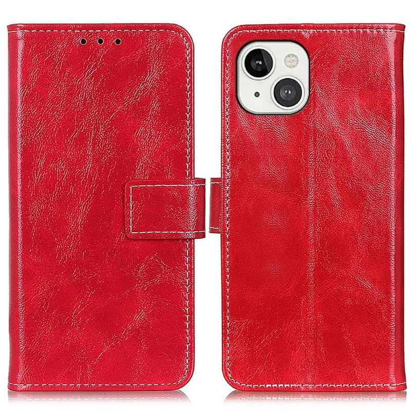 Flipové Pouzdro Na iPhone 13 Prošívání S Luxusním Koženým Efektem