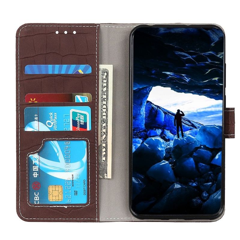 Flipové Pouzdro Na iPhone 13 Umělá Kůže Croc Look