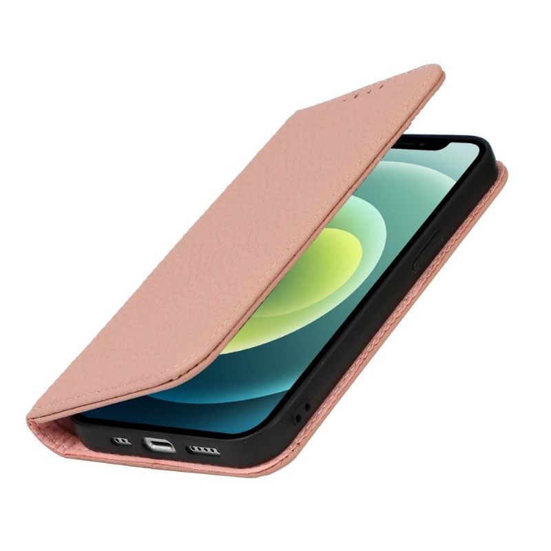 Flipové Pouzdro Na iPhone 13 Zrnitá Kůže S Řemínkem
