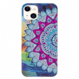 Kryt Na iPhone 13 Fluorescenční Barevná Mandala