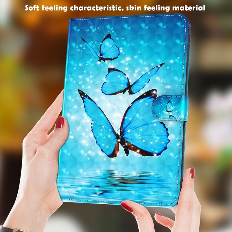 Obal Na Samsung Galaxy Tab A8 (2021) S Třpytivými Modrými Motýlky