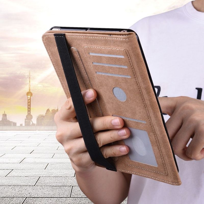 Samsung Galaxy Tab A8 (2021) Lines Retro Kožený Kryt S Efektem